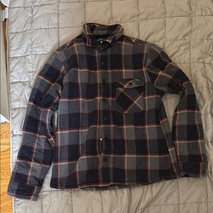 Blue and Red Lightweight Plaid Shirt Jacket